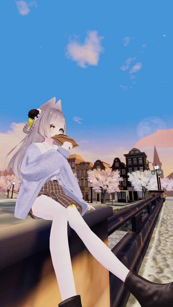 【12アバター対応】春の風、揺れるひだまり【VRChat向け衣装モデル】