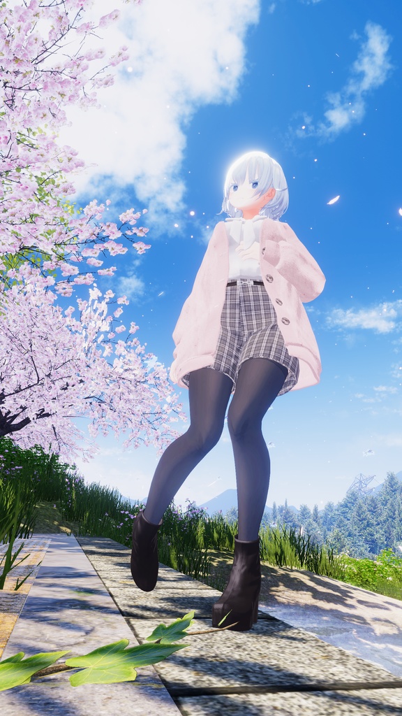 【12アバター対応】春の風、揺れるひだまり【VRChat向け衣装モデル】