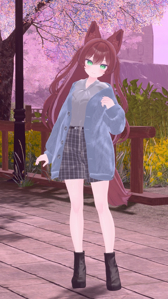 【12アバター対応】春の風、揺れるひだまり【VRChat向け衣装モデル】