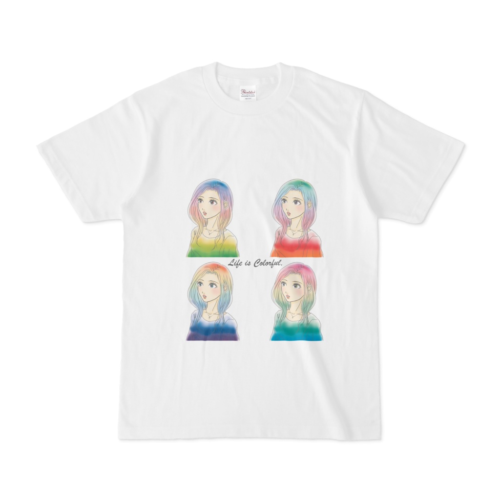 Colorful girl【白Tシャツ】