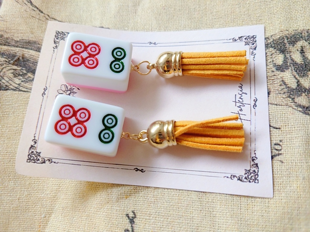 麻雀牌ピアス/ イヤリング