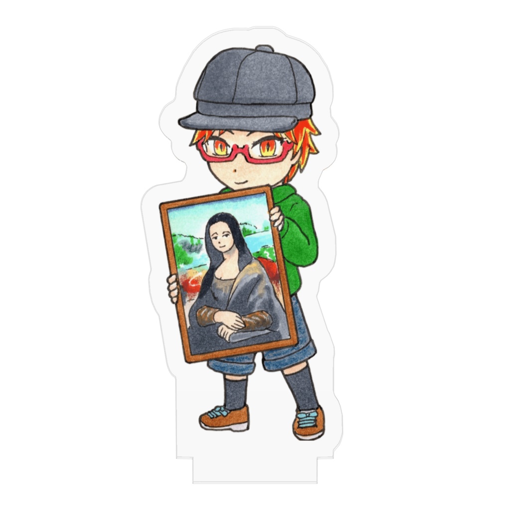 《モナ・リザ》を持つ久印アクリルスタンド【モナ・リザについての美術史講座記念】