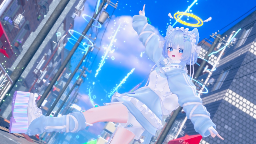 オリジナル3Dモデル「ピューマのぷまちゃん」 & 22アバター対応衣装「ぷまちゃんの天使ジャージ」