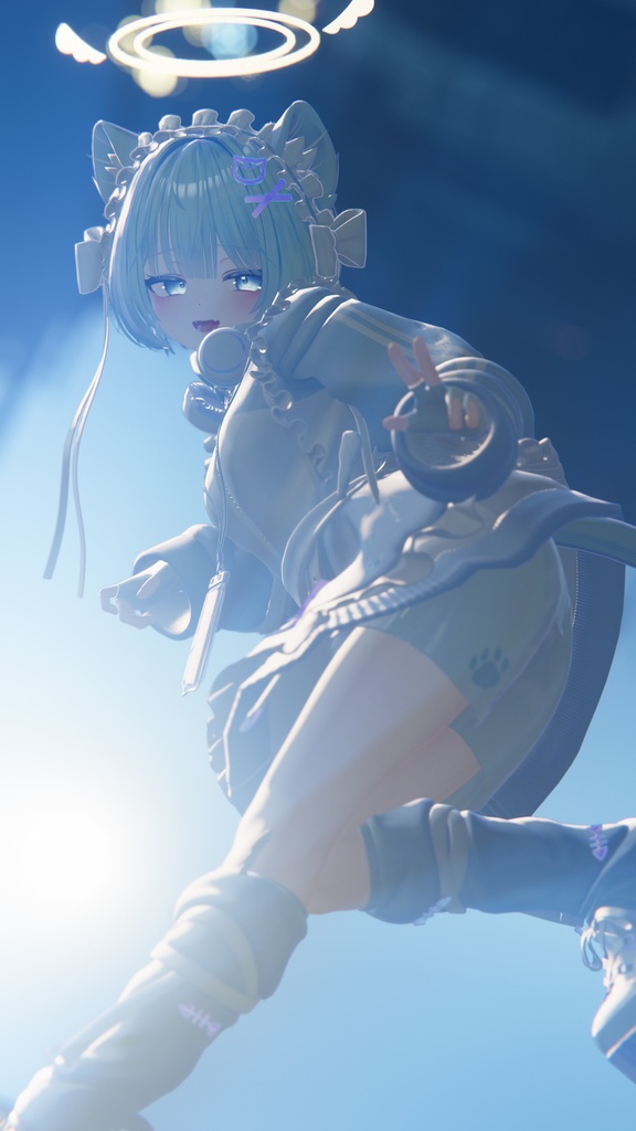 オリジナル3Dモデル「ピューマのぷまちゃん」 & 22アバター対応衣装「ぷまちゃんの天使ジャージ」