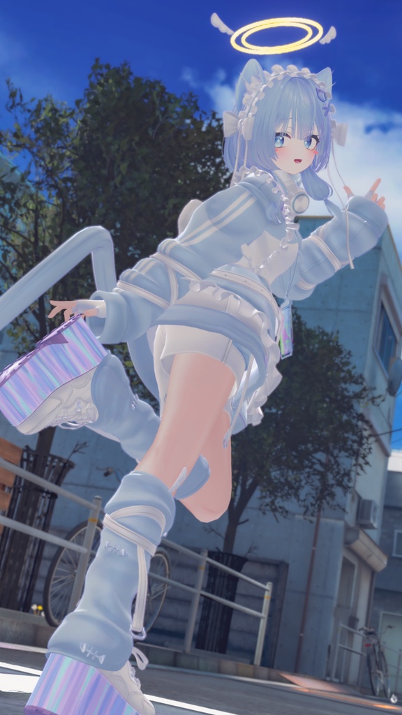 オリジナル3Dモデル「ピューマのぷまちゃん」 & 22アバター対応衣装「ぷまちゃんの天使ジャージ」