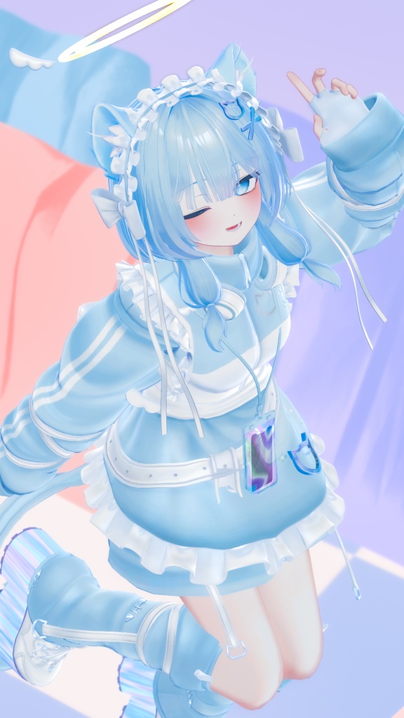 オリジナル3Dモデル「ピューマのぷまちゃん」 & 22アバター対応衣装「ぷまちゃんの天使ジャージ」