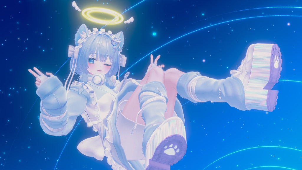 オリジナル3Dモデル「ピューマのぷまちゃん」 & 22アバター対応衣装「ぷまちゃんの天使ジャージ」