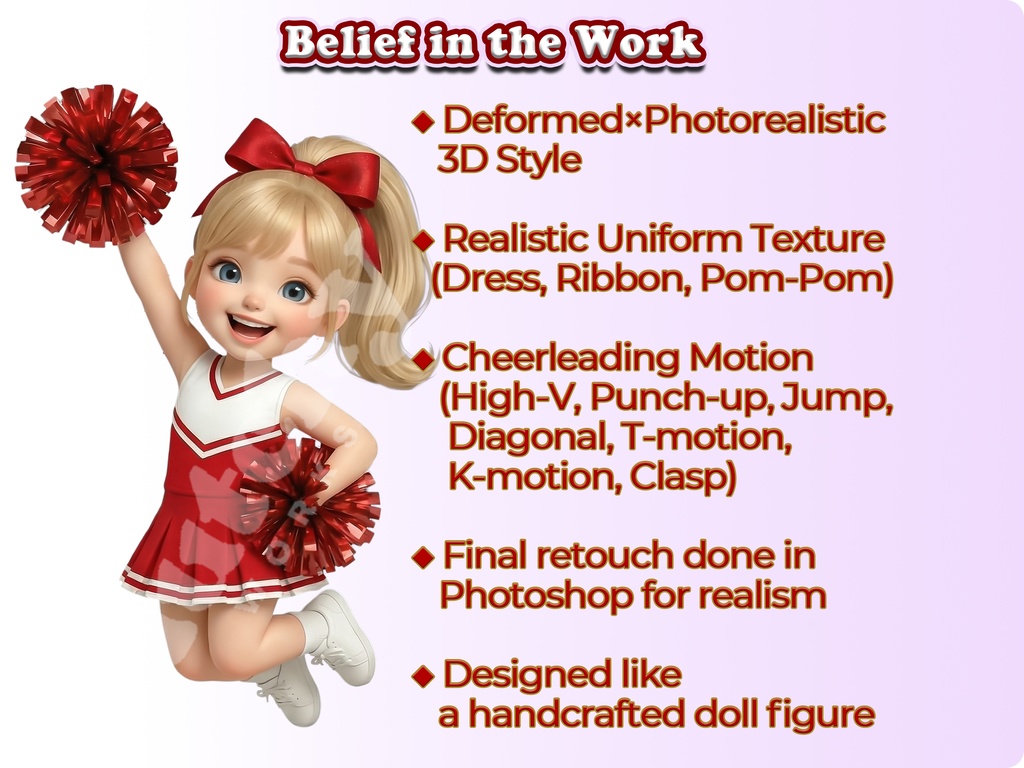 ジュニアチアガール クリップアート スクールスピリットエディション | 32枚PNG 透過背景