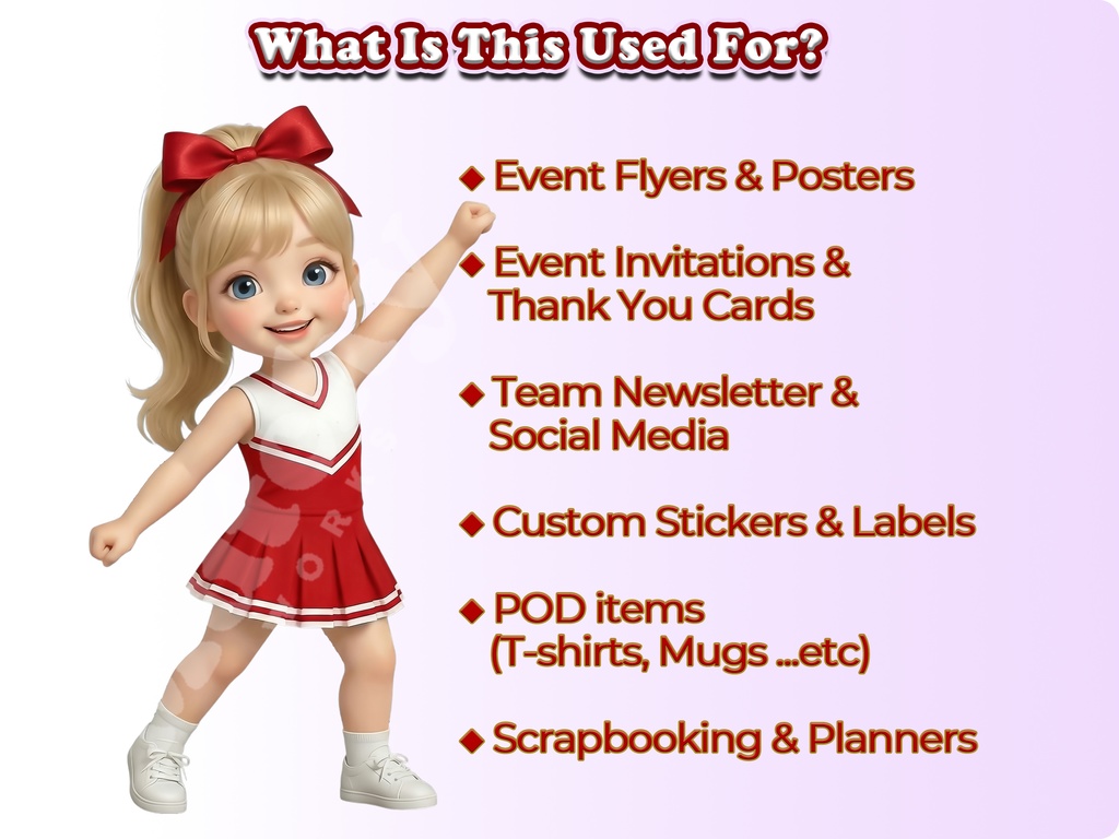 ジュニアチアガール クリップアート スクールスピリットエディション | 32枚PNG 透過背景