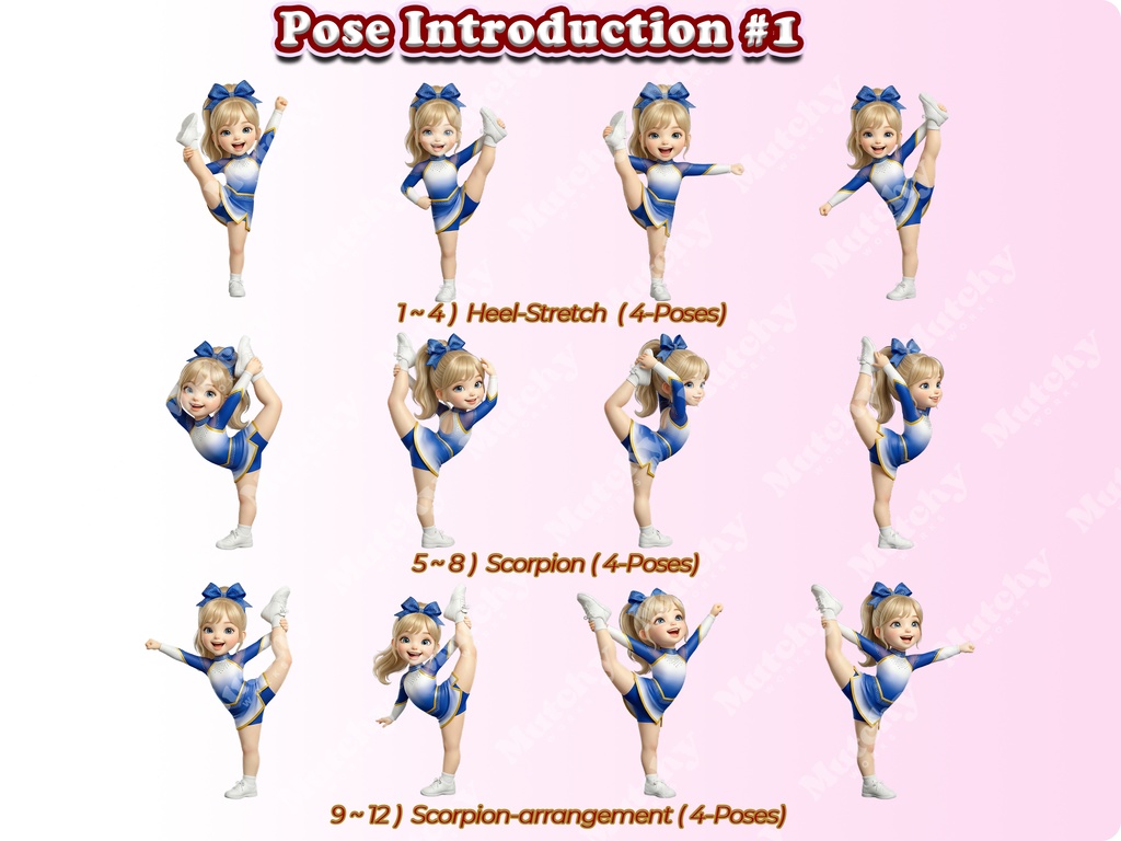 ジュニアチアガール クリップアート オールスターエディション | 52枚PNG 透過背景