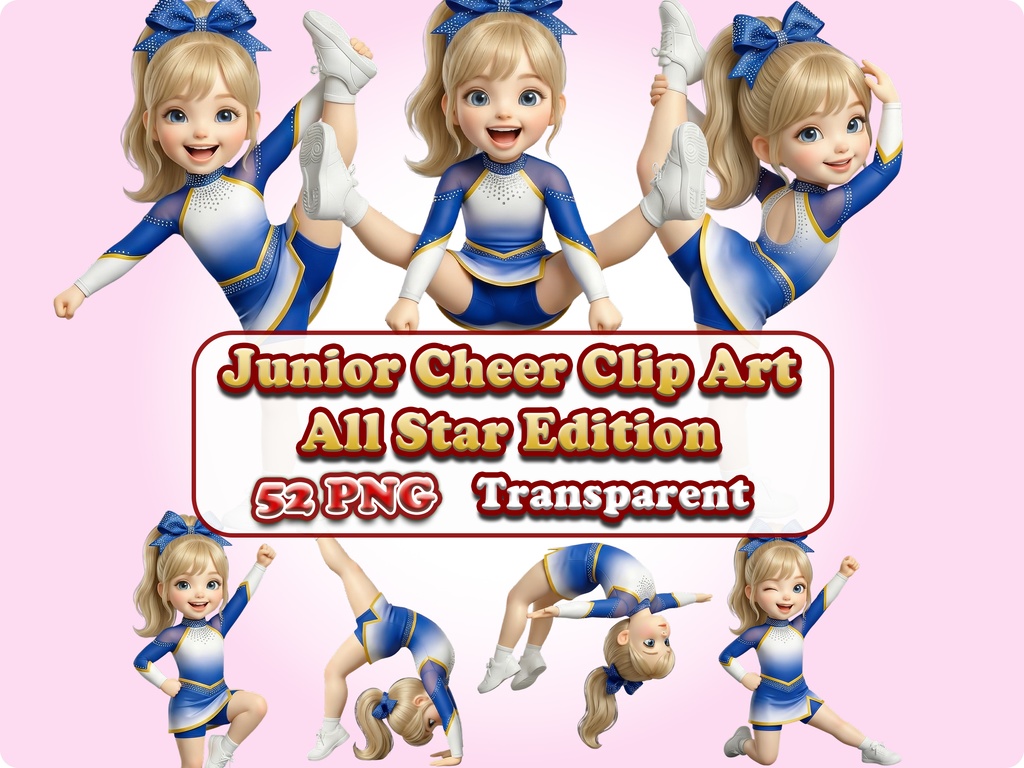 ジュニアチアガール クリップアート オールスターエディション | 52枚PNG 透過背景