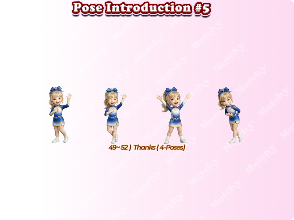 ジュニアチアガール クリップアート オールスターエディション | 52枚PNG 透過背景