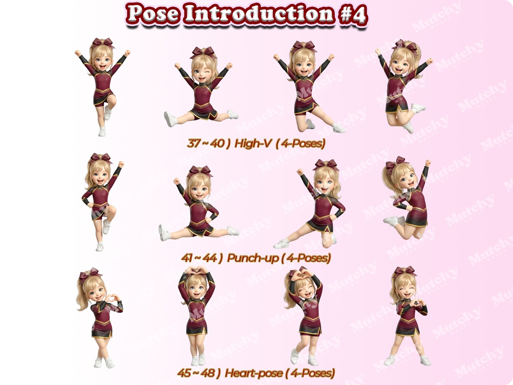 ジュニアチアガール クリップアート オールスターエディション Vol.2 | 52枚PNG 透過背景