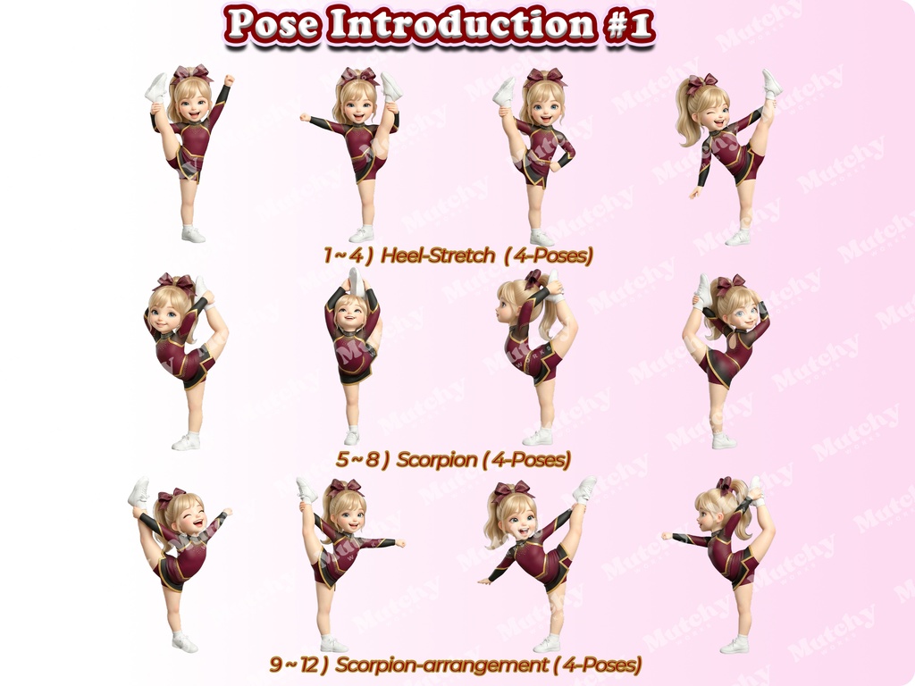 ジュニアチアガール クリップアート オールスターエディション Vol.2 | 52枚PNG 透過背景