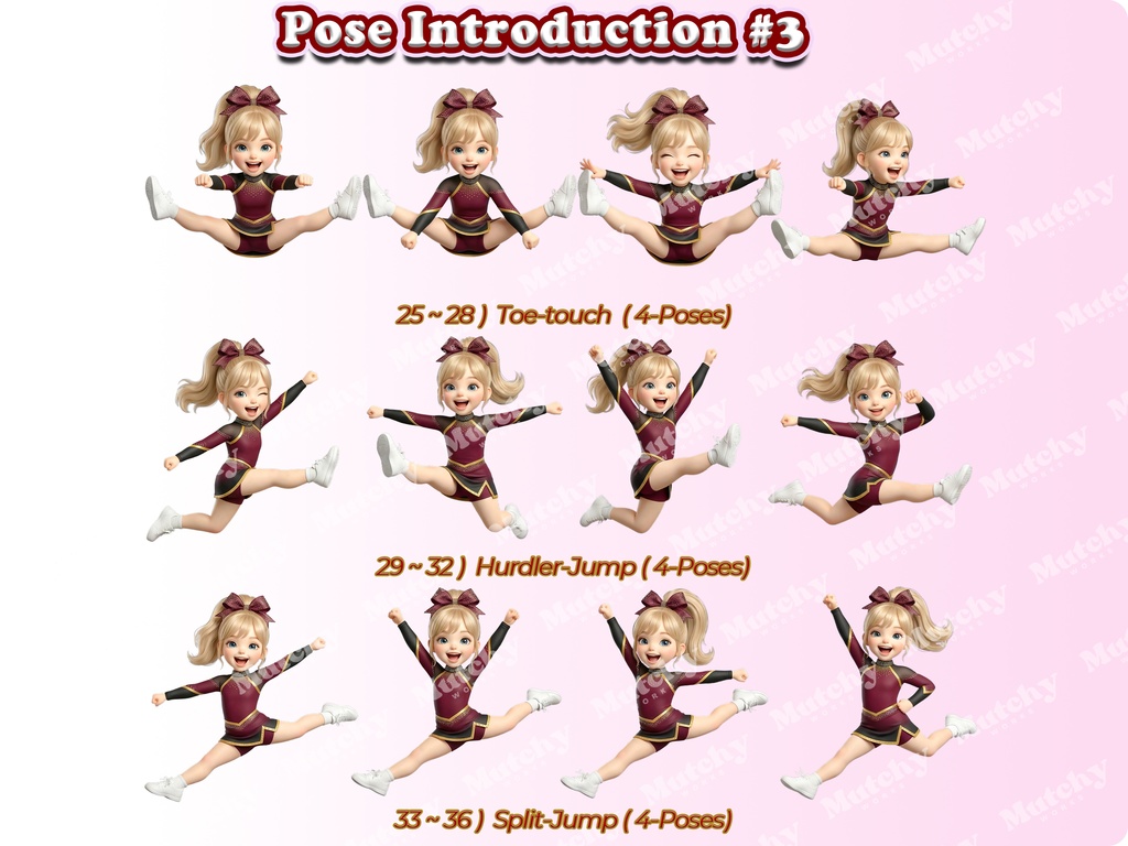 ジュニアチアガール クリップアート オールスターエディション Vol.2 | 52枚PNG 透過背景