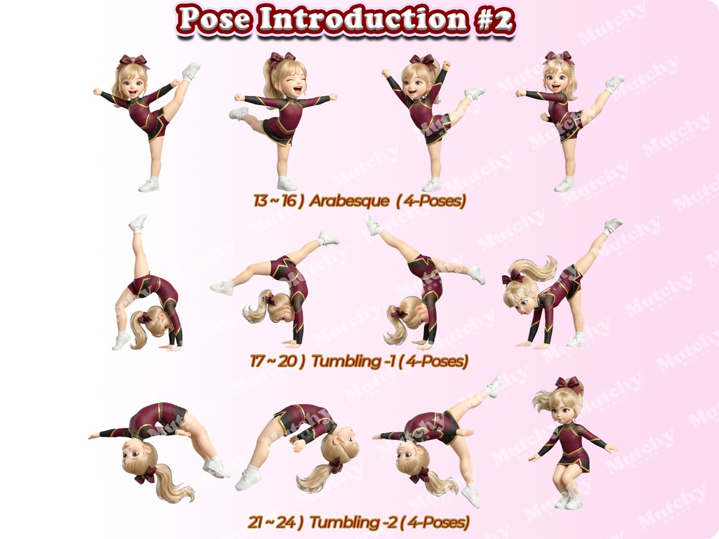 ジュニアチアガール クリップアート オールスターエディション Vol.2 | 52枚PNG 透過背景