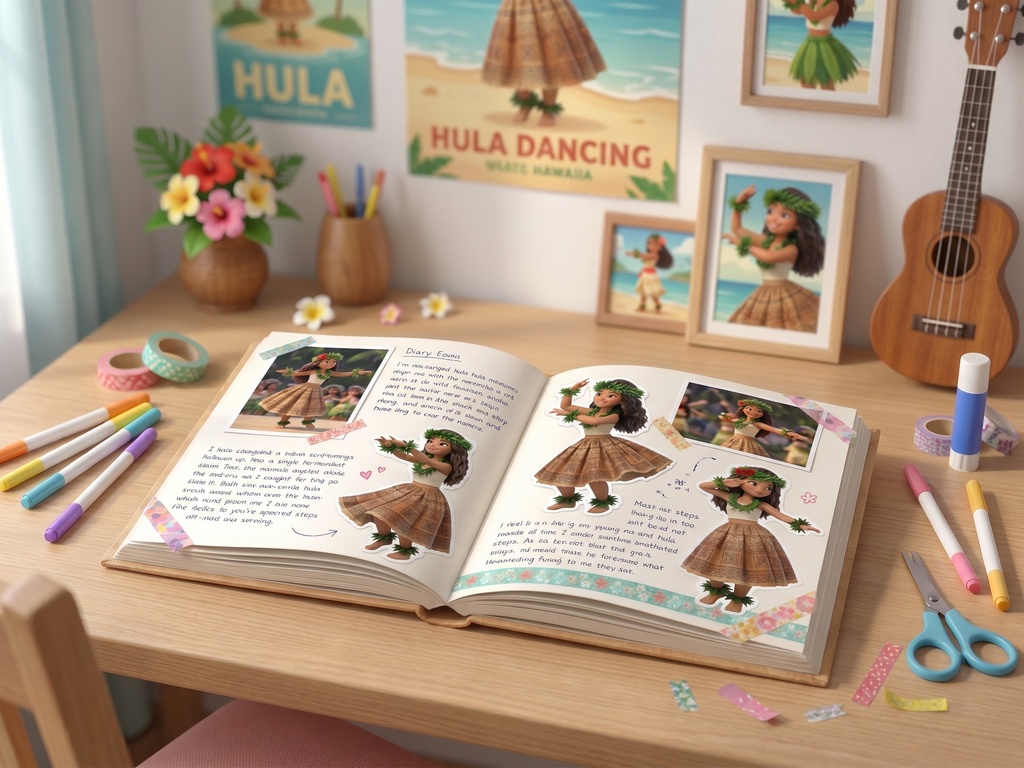 フラガール クリップアート カヒコエディション | 30枚PNG 透過背景 3Dフィギュアスタイル ハワイアンダンス