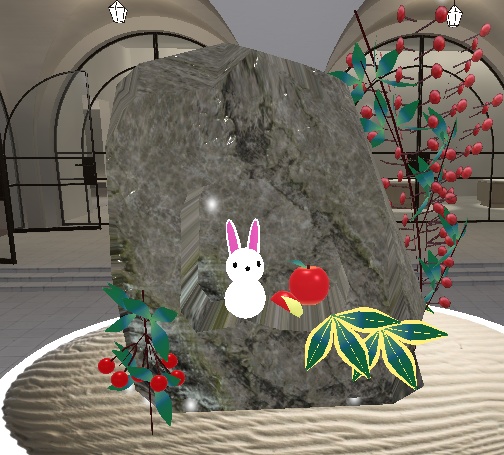 雪うさぎの庭飾りセット (Br)