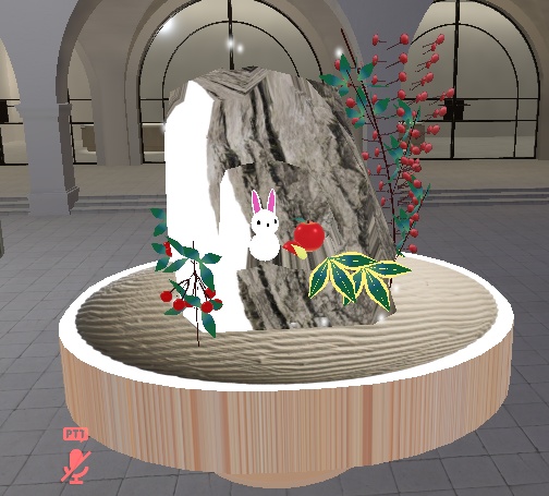 雪うさぎの庭飾りセット (Br)