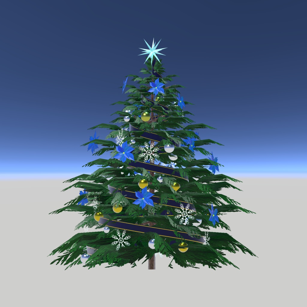 Blue Crystal Winter Tree (VRChat対応)