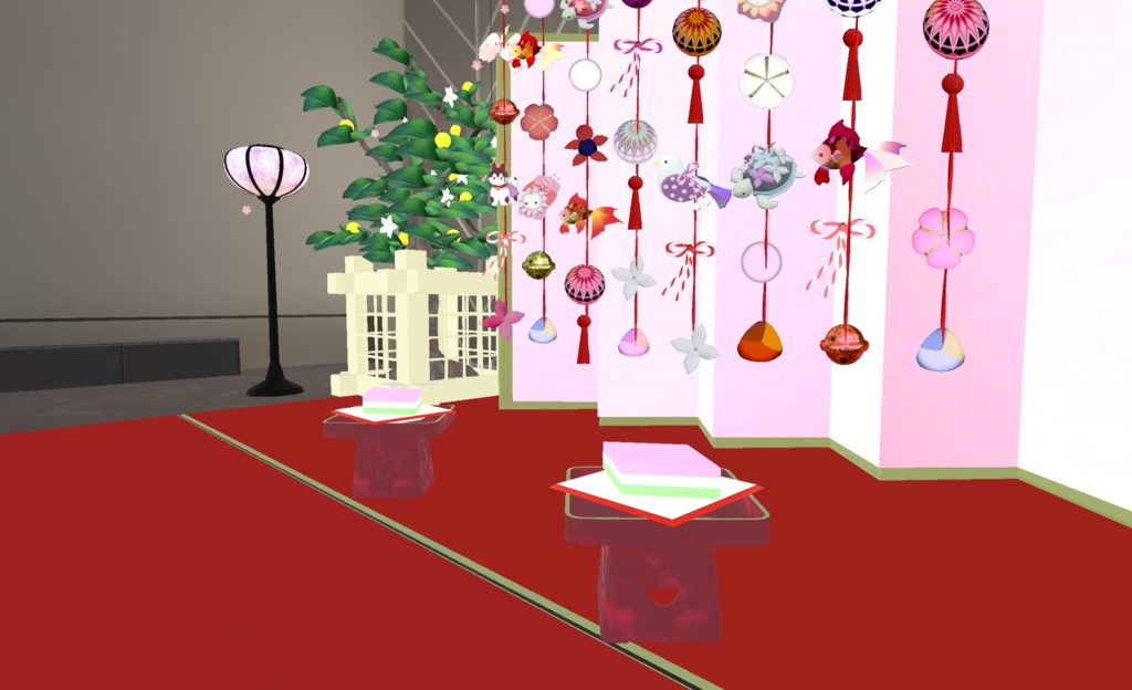 桃の節句 華やか「つるし雛」セット (回転&花舞あり)