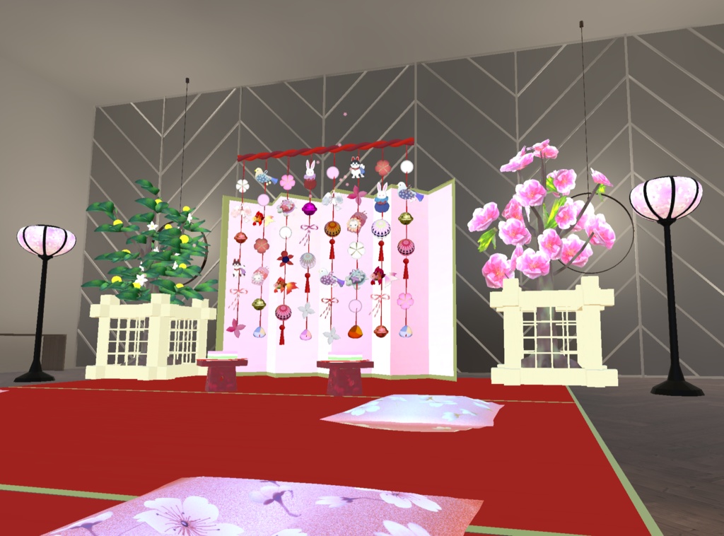 桃の節句 華やか「つるし雛」セット (回転&花舞あり)