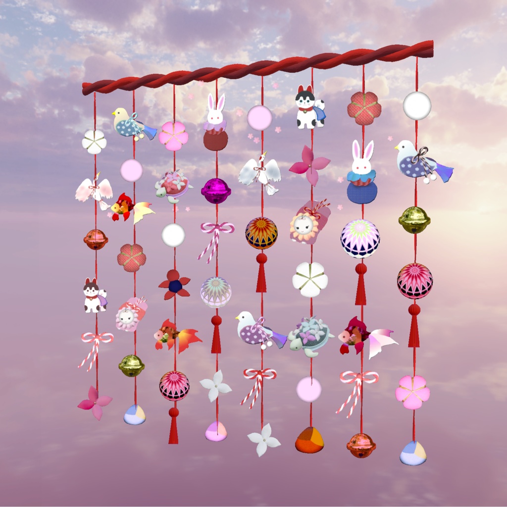 桃の節句 華やか「つるし雛」セット (回転&花舞あり)