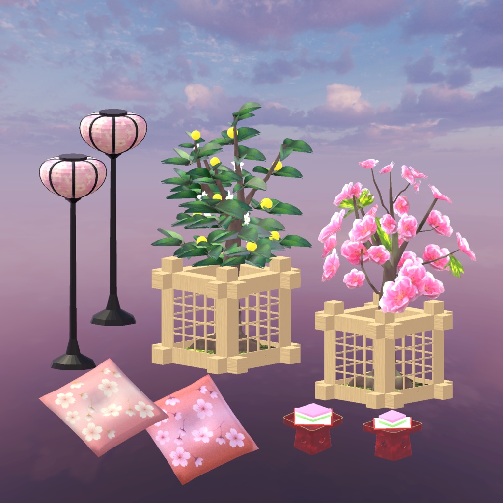 桃の節句 華やか「つるし雛」セット (回転&花舞あり)