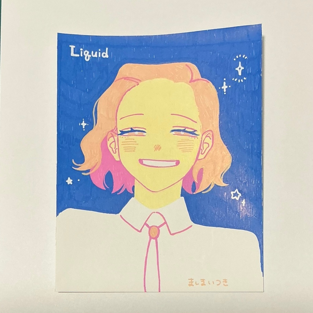 アナログイラスト「うちゅういろ」鏡の中のシャルル
