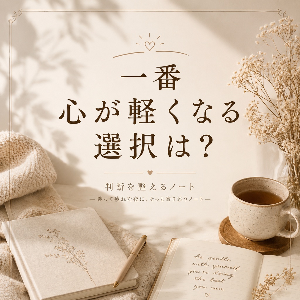判断を整えるノート — 一番 心が軽くなる選択は？