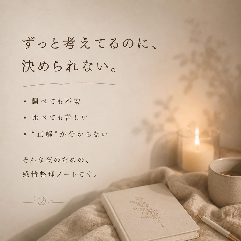 判断を整えるノート — 一番 心が軽くなる選択は?