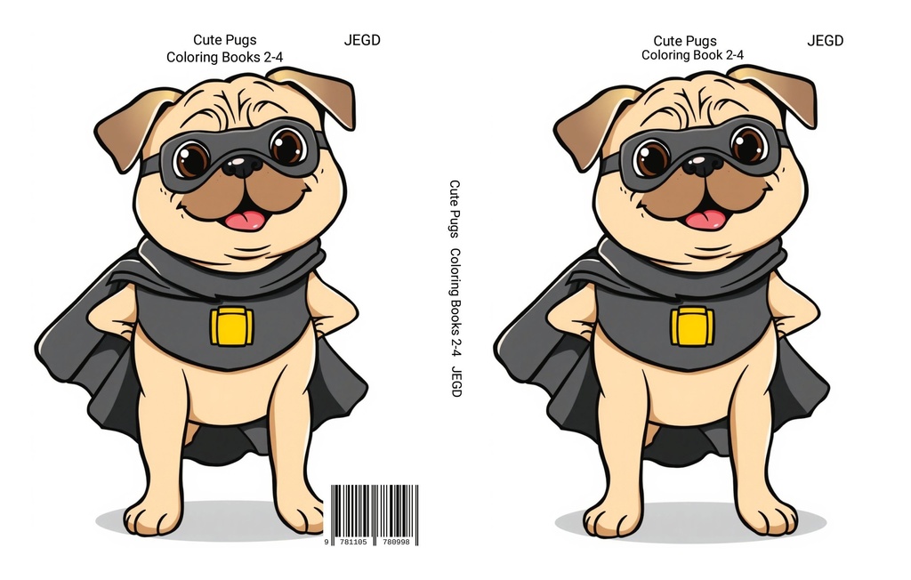 Cute Pugs - Coloring Book 2-4 - JEGD - EPUB Version