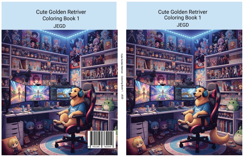 Cute Golden Retrivers - Coloring Book 1 - JEGD - PDF Version