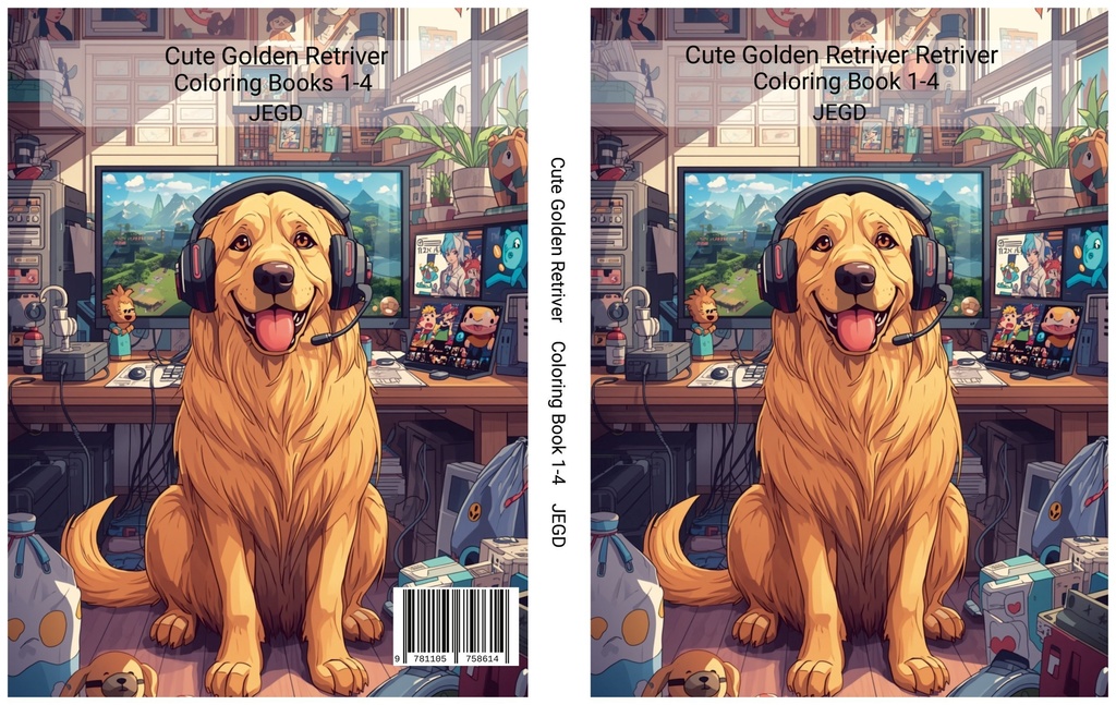 Cute Golden Retrivers - Coloring Book 1-4 _ JEGD - EPUB Version