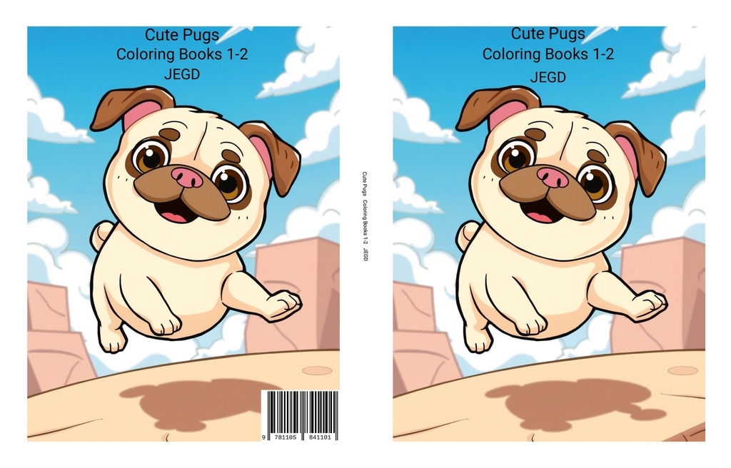 Cute Pugs - Coloring Book 1-2 - JEGD - PDF Version