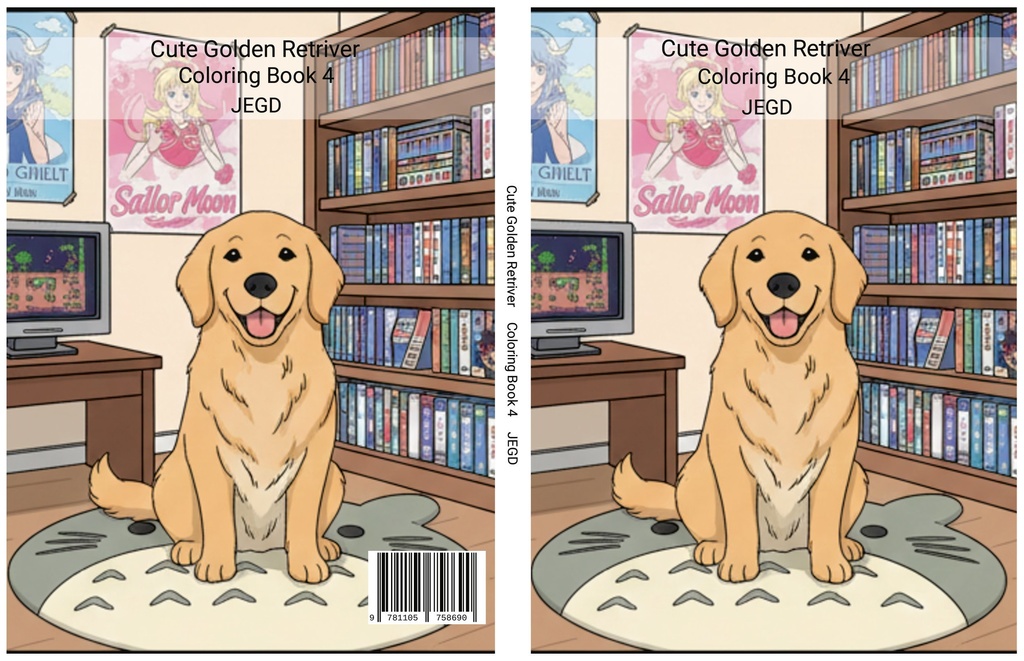 Cute Golden Retriver Coloring Books 4 - JEGD - PDF Version