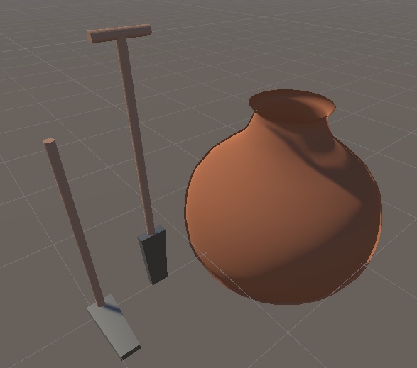【vrchat想定】弥生セット（土器，鋤，鍬）