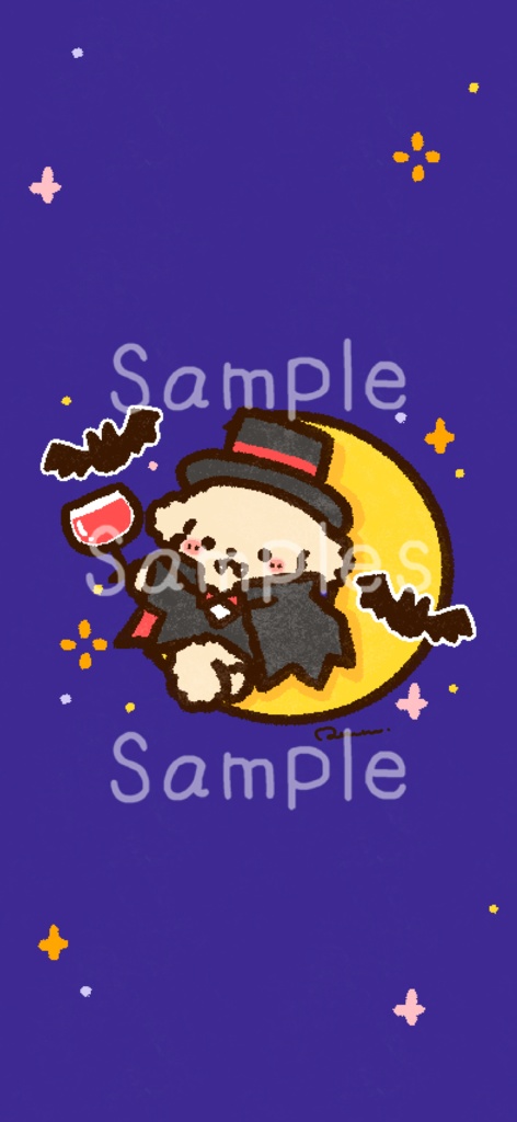 【10月壁紙】もふもふトイプーバンパイア スマホ&PC