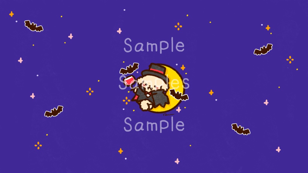 【10月壁紙】もふもふトイプーバンパイア スマホ&PC