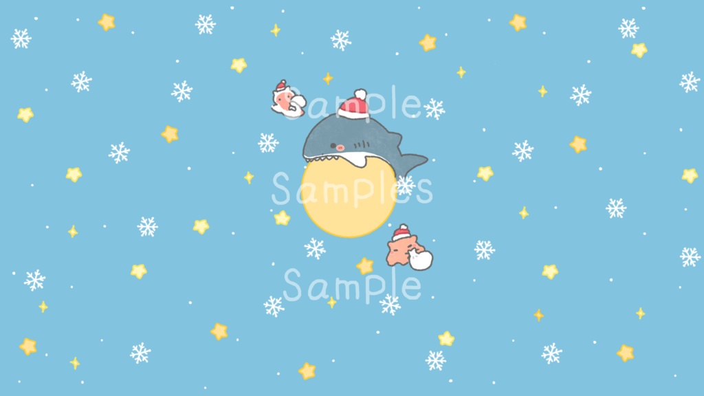 【12月壁紙】サメサンタのクリスマス