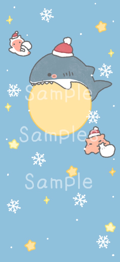 【12月壁紙】サメサンタのクリスマス
