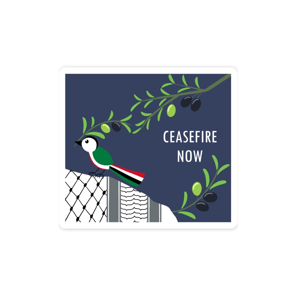 CEASEFIRE NOWステッカー