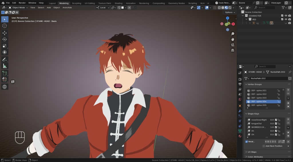 Stark (Sōsō no Frieren) - 3D VRChat Model (+52 ARkit Shapekeys)