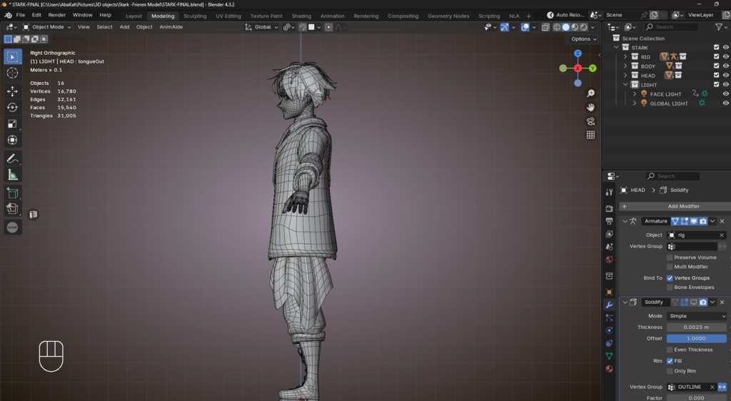 Stark (Sōsō no Frieren) - 3D VRChat Model (+52 ARkit Shapekeys)