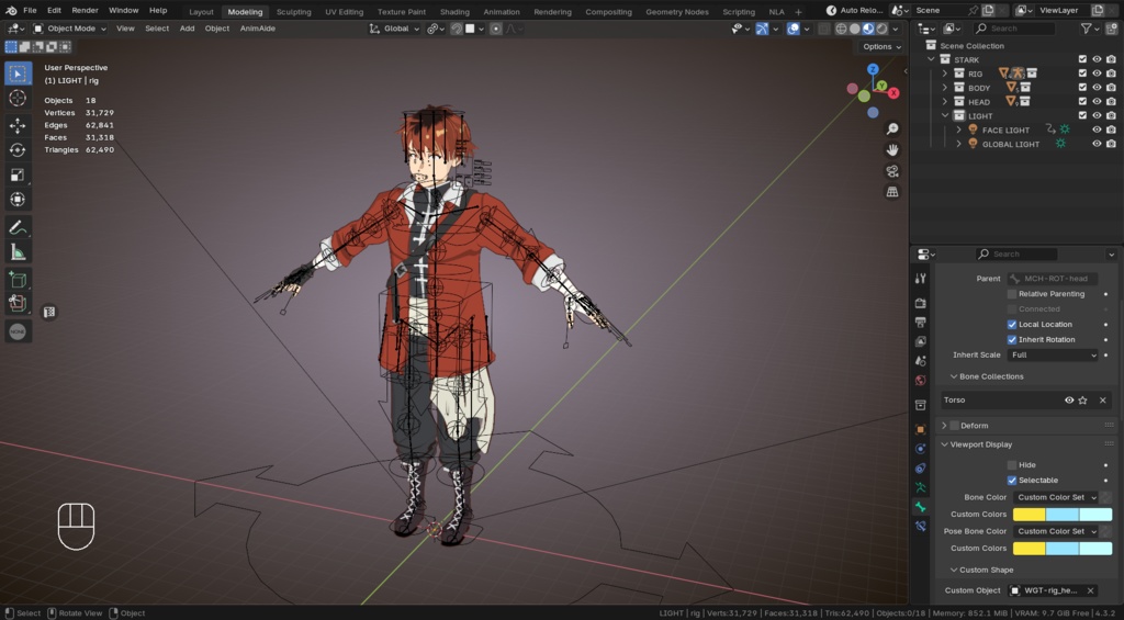 Stark (Sōsō no Frieren) - 3D VRChat Model (+52 ARkit Shapekeys)