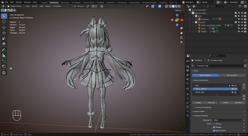 Sameko Saba / Fan Made 3D VRChat Avatar