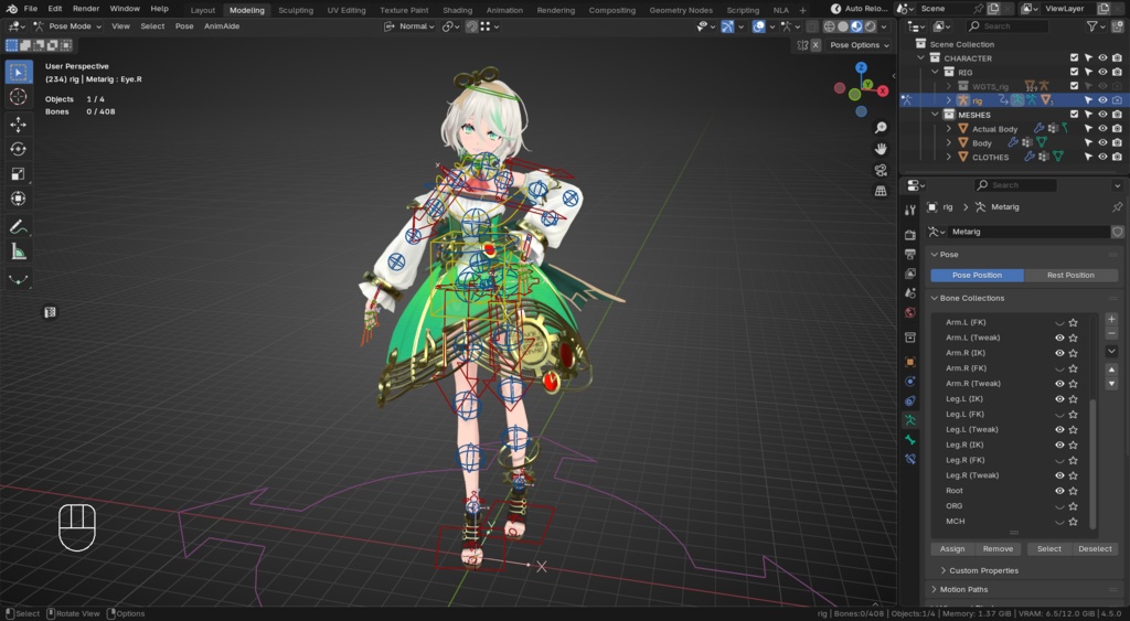 Cecilia Immergreen (Hololive EN) / Fan-Made 3D VRChat Avatar with 52 Arkit Shapekeys for Facetracking.