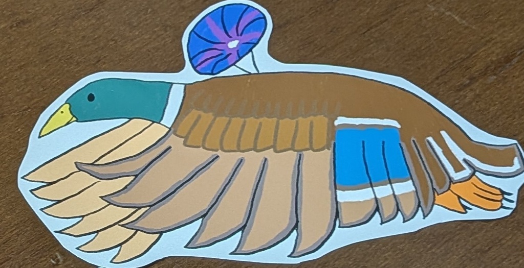 シール「マガモあさがお」