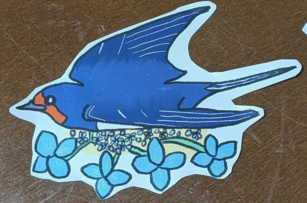 シール「ツバメあじさい」