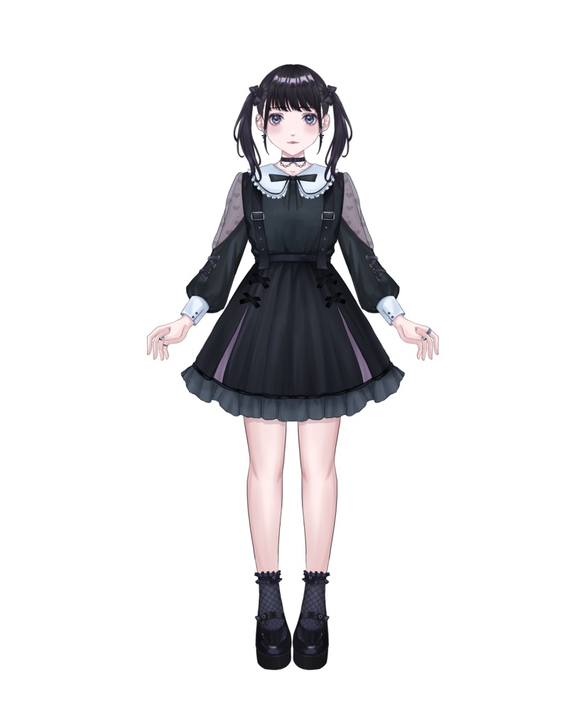 【VtubeStudio対応】地雷系女の子(髪型2種、表情3種)